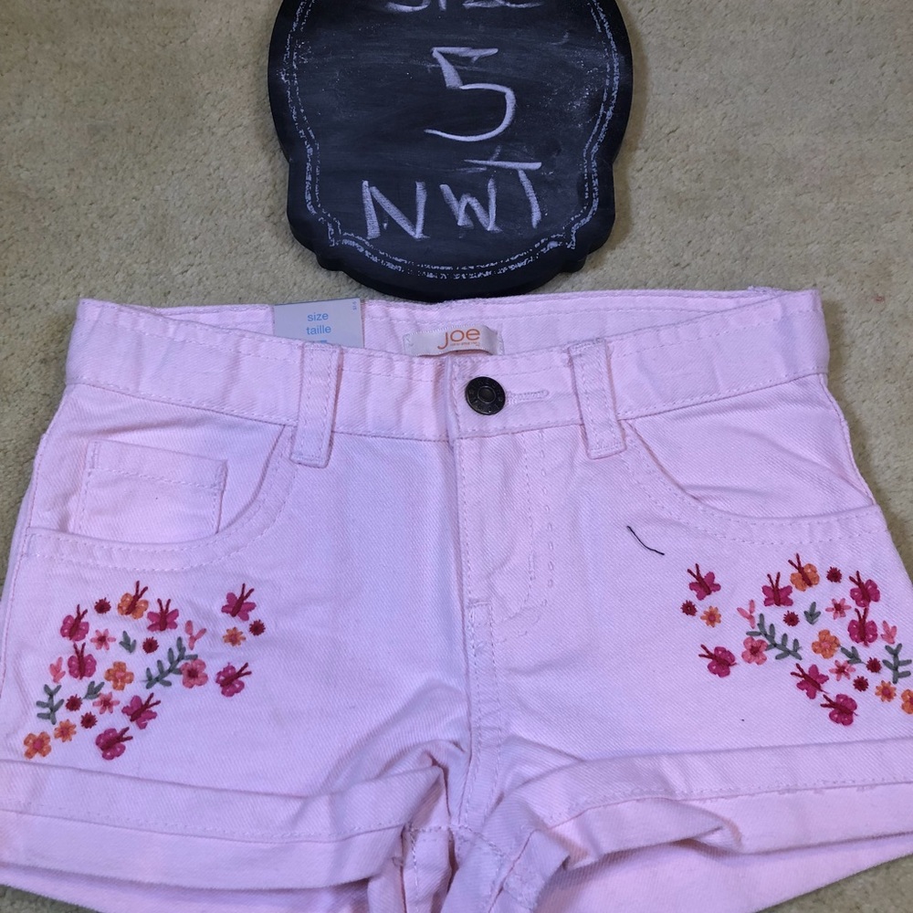 Joe Fresh Pink Floral Embroidered Kids Shorts